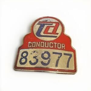 Vintage New York City TA Railroad Subway CONDUCTOR Hat Badge Transit Authority